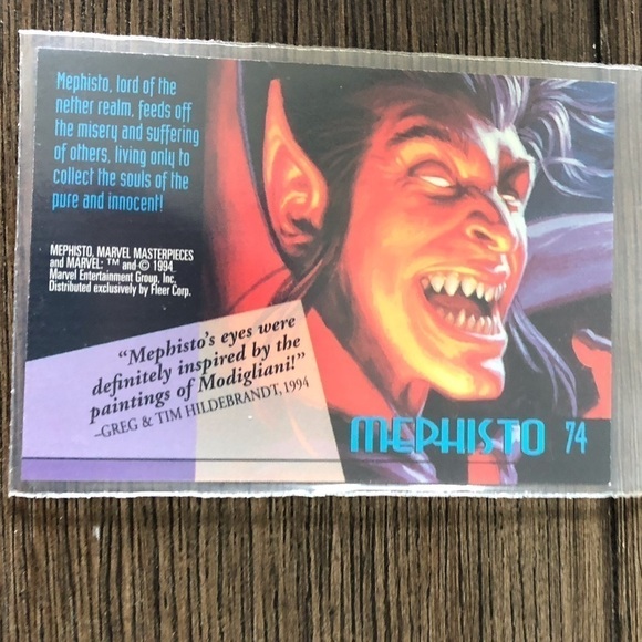 ’94 Marvel Masterpieces trading card: Mephisto #74 - Picture 2 of 2